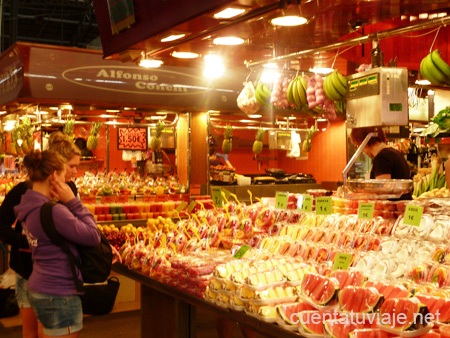 El Mercado de la Boqueria, Barcelona.